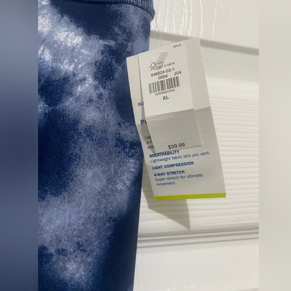 Old Navy Active Leggings Navy Blue and White – Extra High Rise - Picture 3 of 6